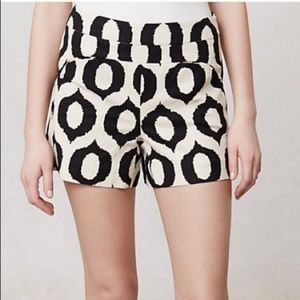 Anthropologie Cartonnier Ikat Black and White Shorts